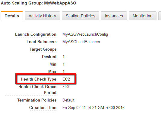 Aws asg health check