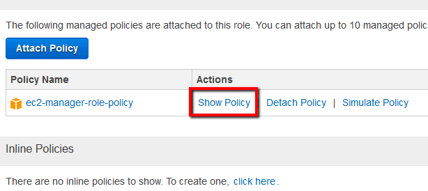 Show Policy link